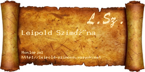 Leipold Szimóna névjegykártya